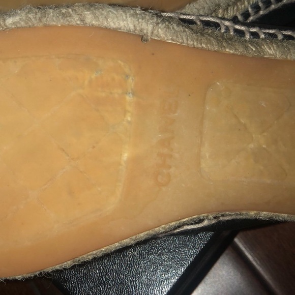 AUTHENTIC Chanel Espadrilles black leather - Picture 4 of 5